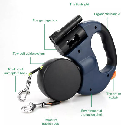 Retractable Pet Leash Two Pets