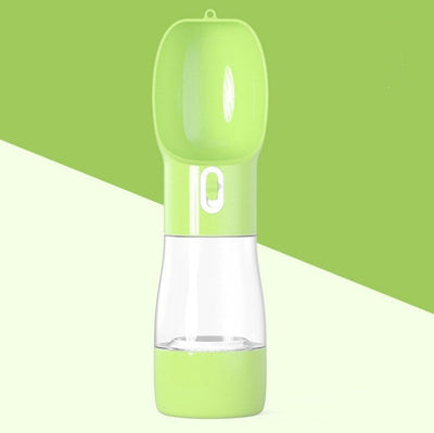 3 - in - 1 Portable Dog Water Bottle & Feeder – Travel Pet Water Dispenser with Food Container & Poop Bag Holder – Leakproof, BPA - Free, for Dogs & Cats - Threads & Tassels