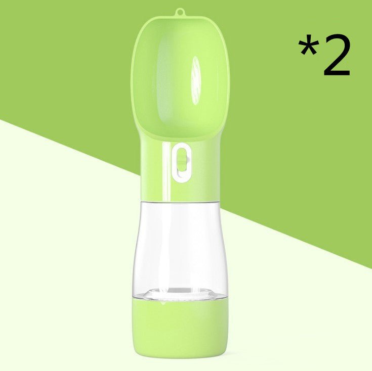 3 - in - 1 Portable Dog Water Bottle & Feeder – Travel Pet Water Dispenser with Food Container & Poop Bag Holder – Leakproof, BPA - Free, for Dogs & Cats - Threads & Tassels