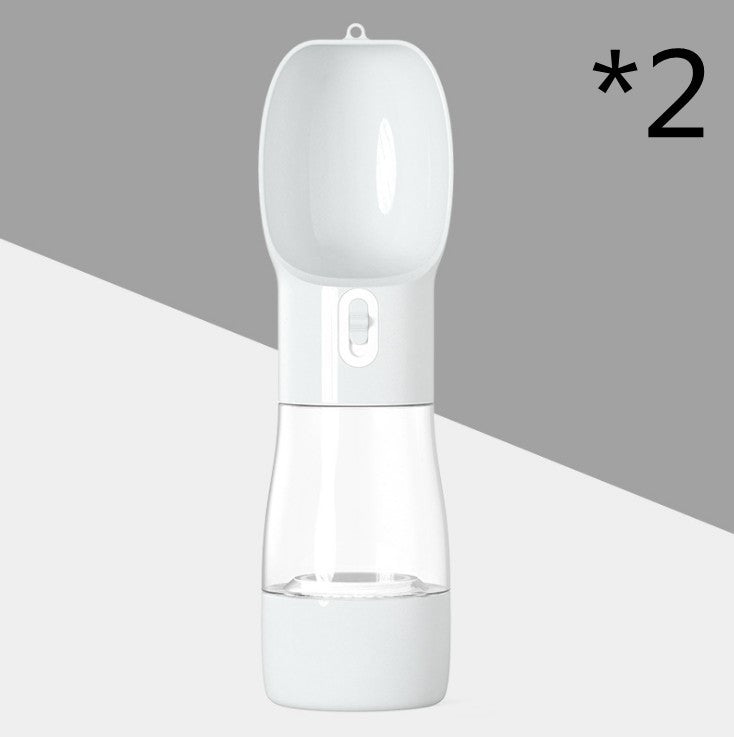 3 - in - 1 Portable Dog Water Bottle & Feeder – Travel Pet Water Dispenser with Food Container & Poop Bag Holder – Leakproof, BPA - Free, for Dogs & Cats - Threads & Tassels