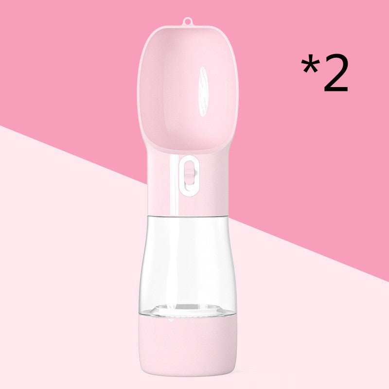 3 - in - 1 Portable Dog Water Bottle & Feeder – Travel Pet Water Dispenser with Food Container & Poop Bag Holder – Leakproof, BPA - Free, for Dogs & Cats - Threads & Tassels