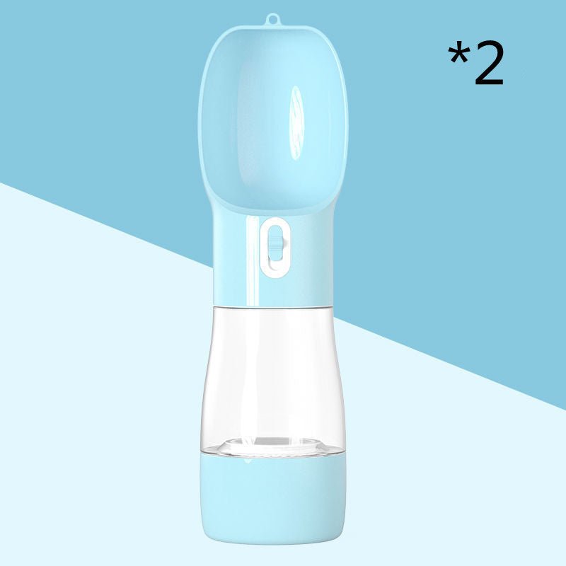 3 - in - 1 Portable Dog Water Bottle & Feeder – Travel Pet Water Dispenser with Food Container & Poop Bag Holder – Leakproof, BPA - Free, for Dogs & Cats - Threads & Tassels