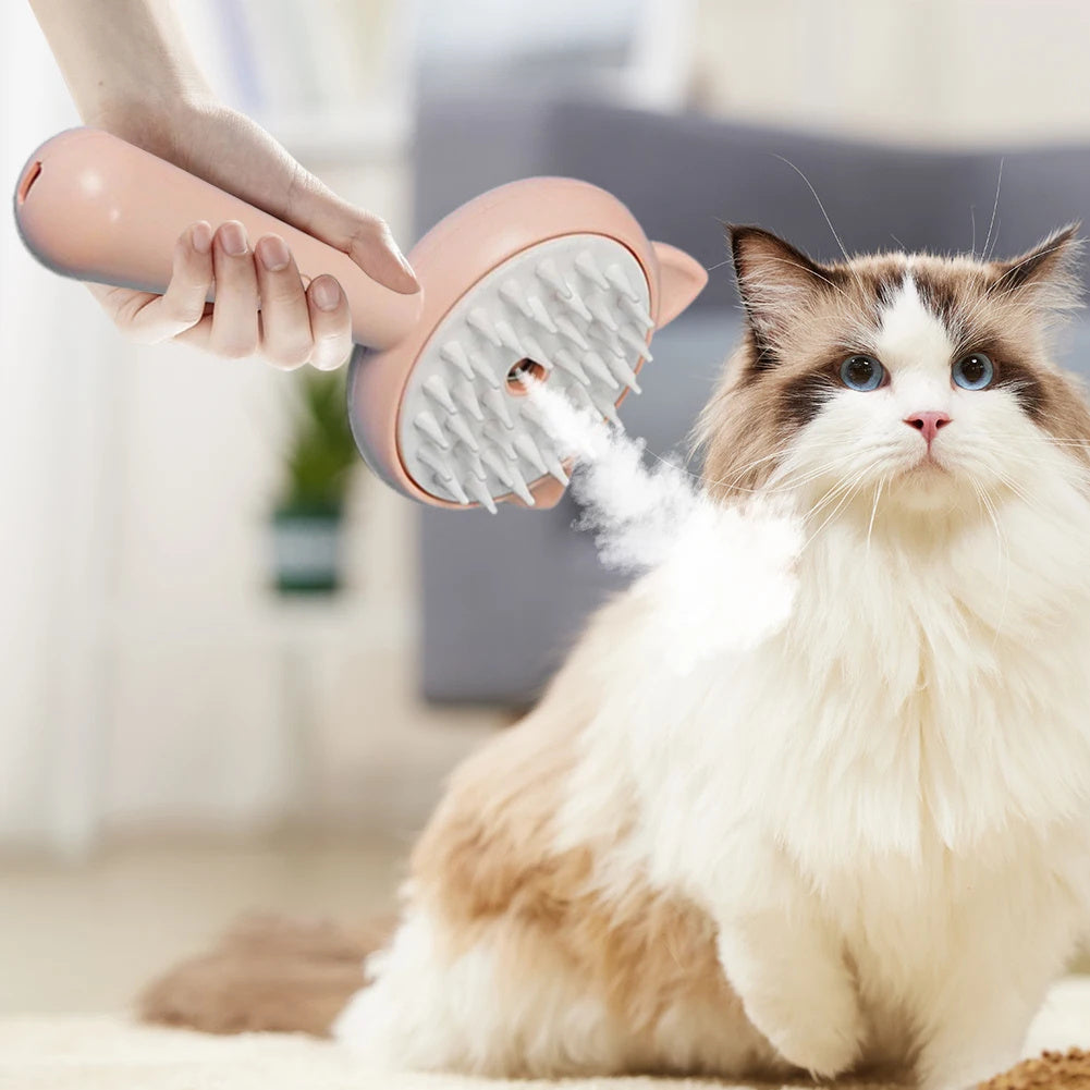 Hair Cleaning Brush With Mist Multifunctional Cat with Rechargeable Batteries