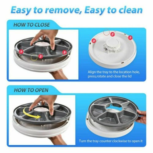 Automatic 6 Day Meal Timed Pet Dog Cat Feeder Food Bowl Auto Holiday Dispenser - Threads & Tassels