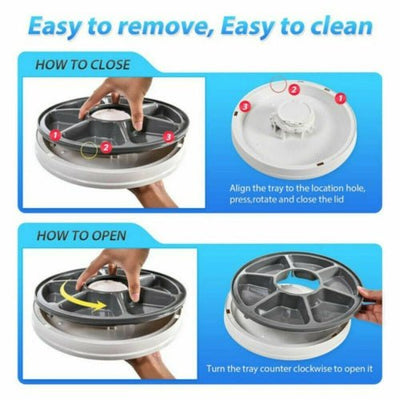 Automatic 6 Day Meal Timed Pet Dog Cat Feeder Food Bowl Auto Holiday Dispenser - Threads & Tassels