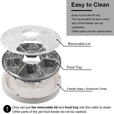 Automatic 6 Day Meal Timed Pet Dog Cat Feeder Food Bowl Auto Holiday Dispenser - Threads & Tassels