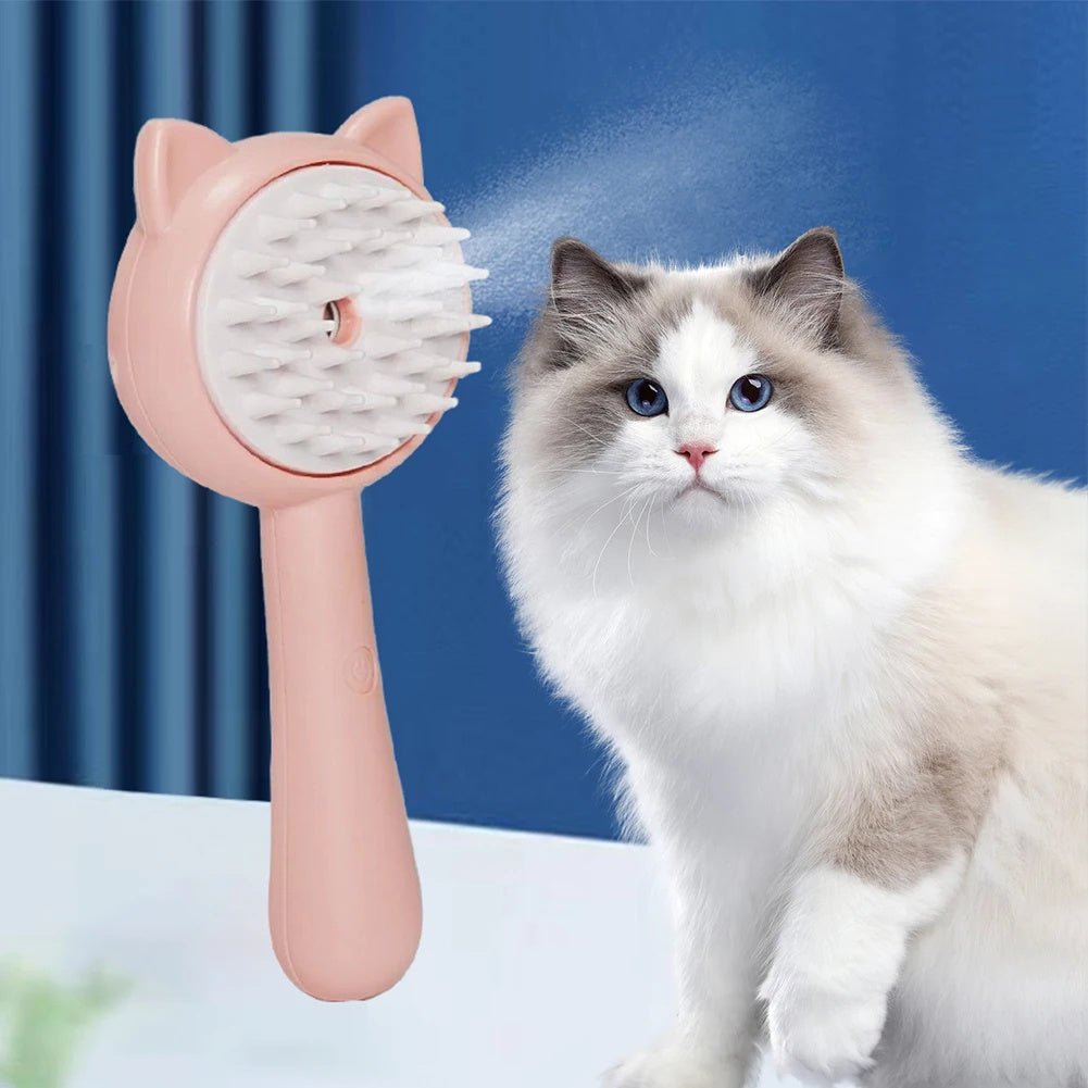 Hair Cleaning Brush With Mist Multifunctional Cat with Rechargeable Batteries