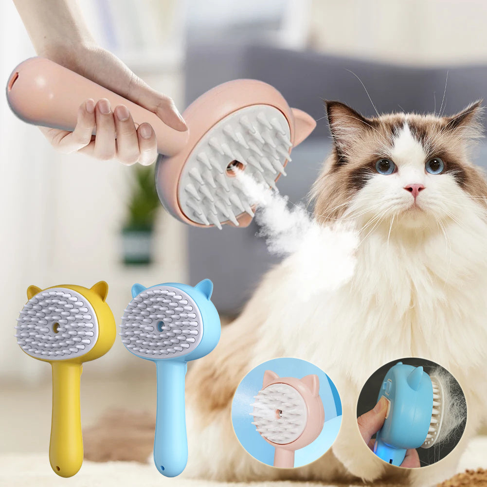 Hair Cleaning Brush With Mist Multifunctional Cat with Rechargeable Batteries