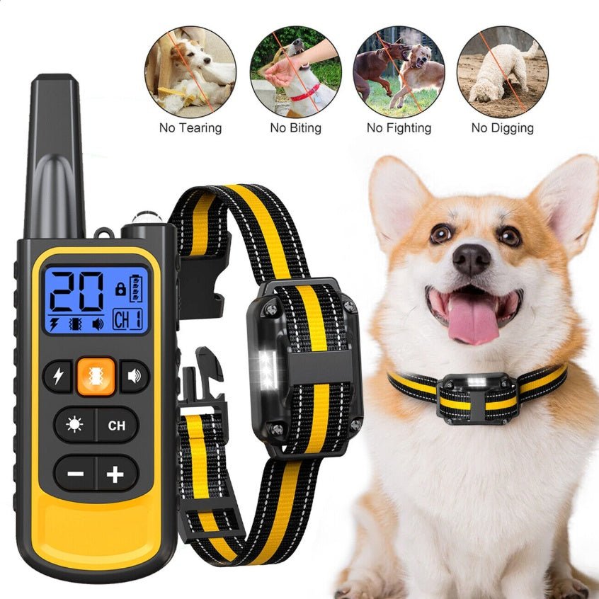 ElDog Pet Training Collar Rechargeable Waterproof Electric Shock Anti Bark R800m - Threads & Tassels