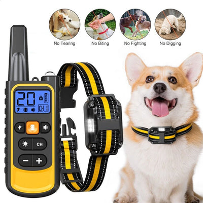 ElDog Pet Training Collar Rechargeable Waterproof Electric Shock Anti Bark R800m - Threads & Tassels