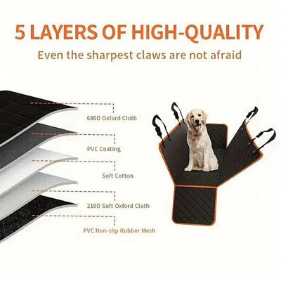 Waterproof Pet Car Seat Cover Dog Safety Protector Mat Front Back Seat Hammock H - Threads & Tassels