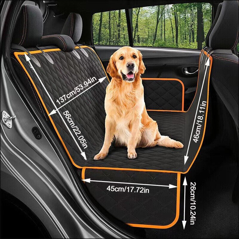 Waterproof Pet Car Seat Cover Dog Safety Protector Mat Front Back Seat Hammock H - Threads & Tassels